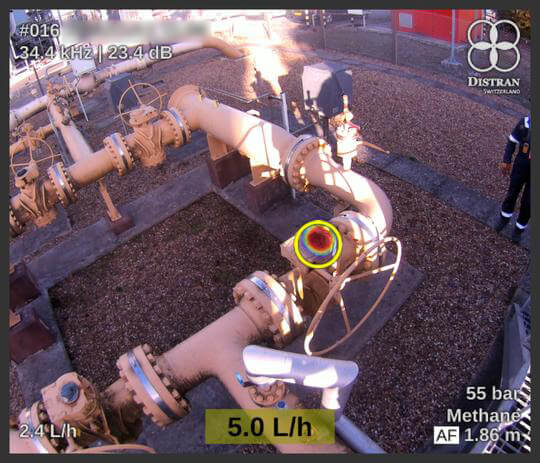 Methane leak detected on a receiving station at a CCGT Power Station