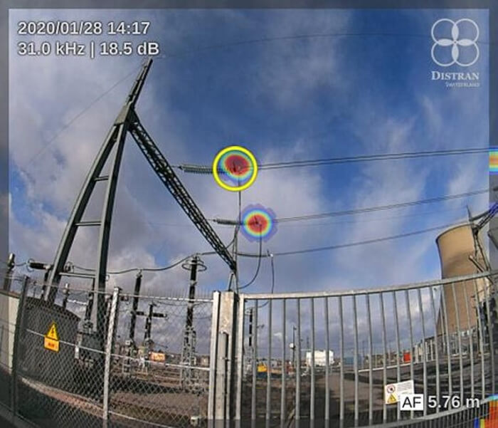 Distran camera detects Partial Discharge