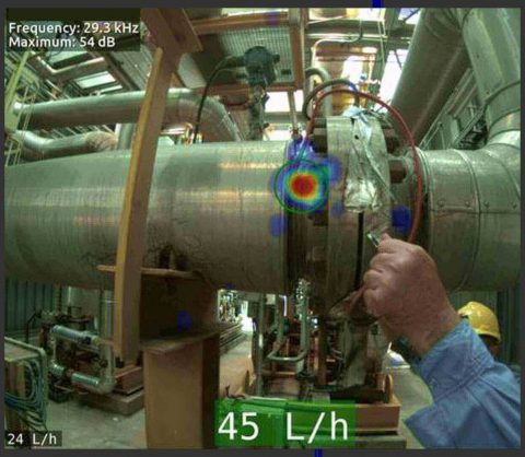 Synthetic gas leak on a welded flange