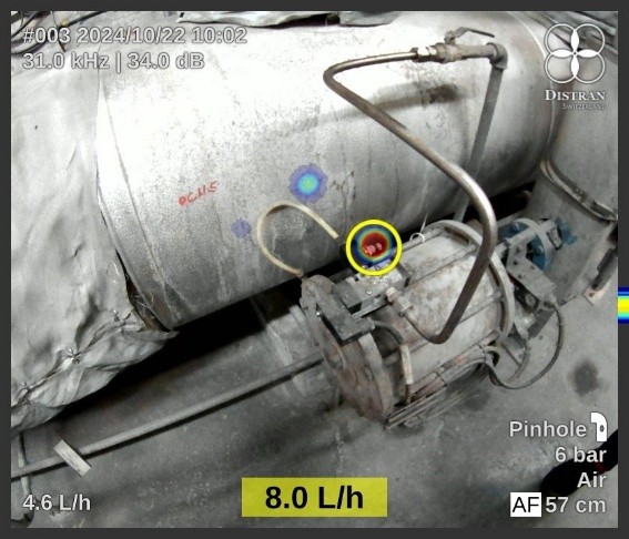 Distran camera Compressed air leak